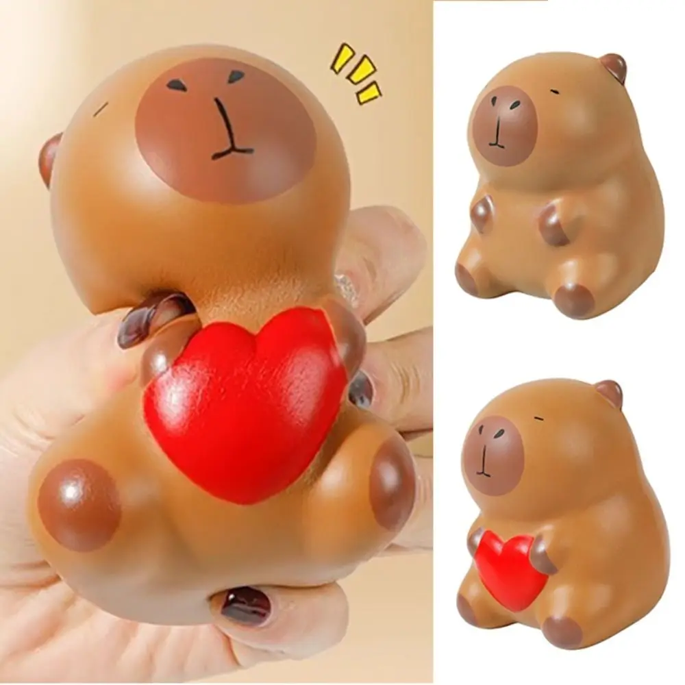 

Игрушки для сжатия из искусственной кожи с капибарой, снятие стресса, украшения для дома, декомпрессионная игрушка Mochi, медленный отскок, игрушка-непоседа, капибара, щепотка игрушки