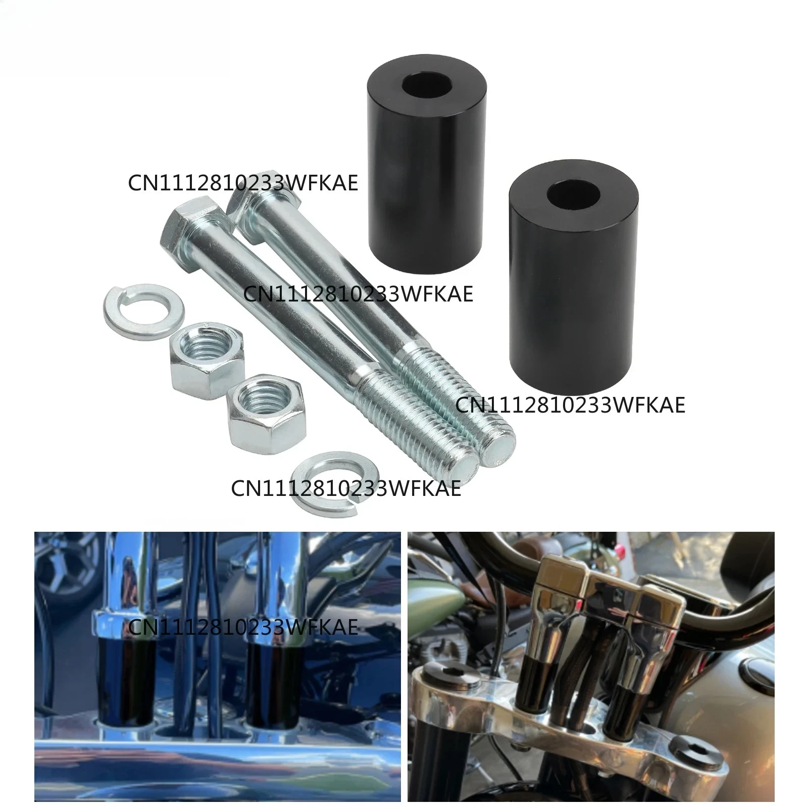 2'' Rise Handlebar Risers Extension for Harley Touring Softail and Dyna Models 1-1/4'' Handlebars Spacers Aluminum