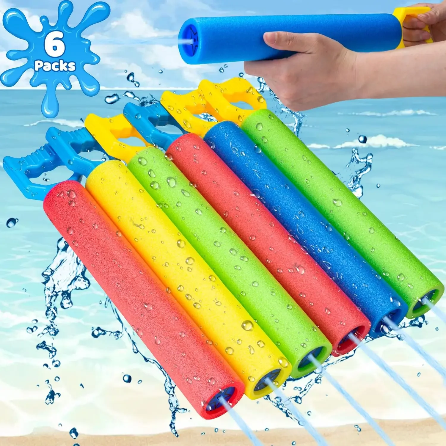 Foam Water Shooter, Water Guns Water Blaster for Swimming Pool Beach, Outdoor Water Squirt Gun Toys for Kids Adults-Color random