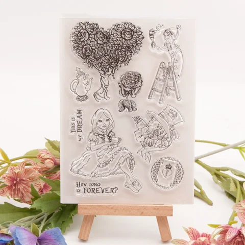 10x14.5cm 스탬프 고무 투명 실리콘 인감 DIY 핸드 계정 스크랩북 저널 장식 공예 스텐실 재사용 가능, 1 피스