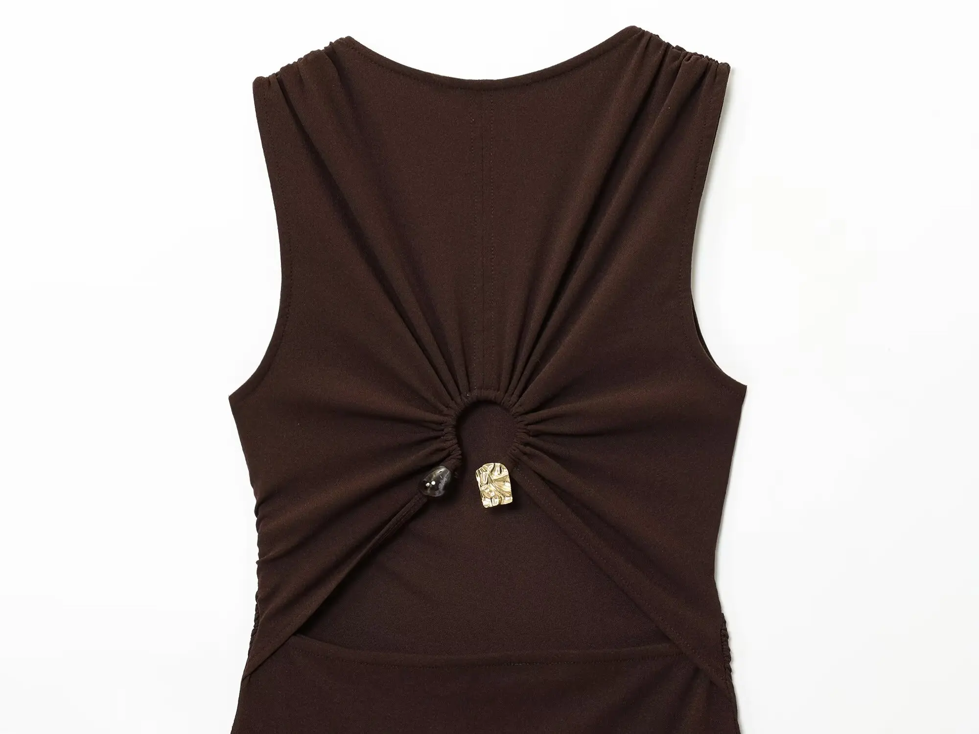 فستان نسائي جديد غير رسمي على الموضة لعام 2025 برقبة دائرية بدون أكمام، تنورة أنيقة ومتعددة الاستخدامات بفتحة خلفية #6