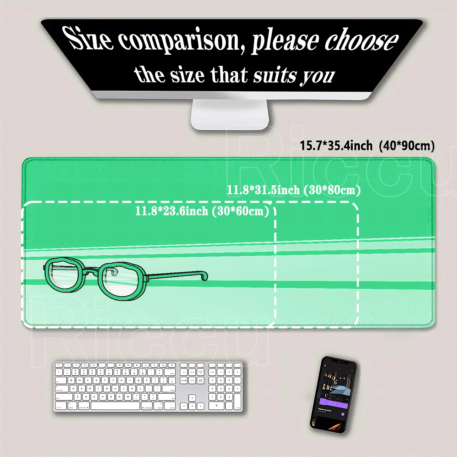HD Glasses simple art MousePad Large Gaming Accessories Mouse Mat Keyboard Mat DeskPad Computer Mousepad PC peripherals E-Sports
