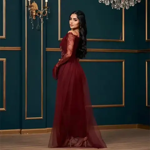 सेरेन हिल अरबी वाइन रेड मरमेड शाम के कपड़े शानदार फीता शादी की पार्टी गुलाबी गाउन 2025 के लिए अनुकूलित GLA72910 10 best sales शांत पहाड़ी पोशाक - №5