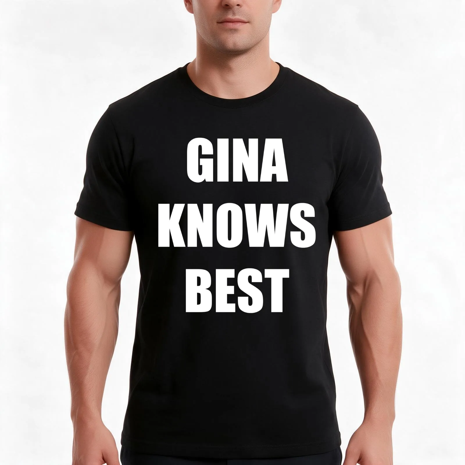 Gina Knows Best T-Shirt, Summer Casual Cotton Tee, Oversized Streetwear Tops, Vintage Graphic Print, Loose Fit Short Sleeve