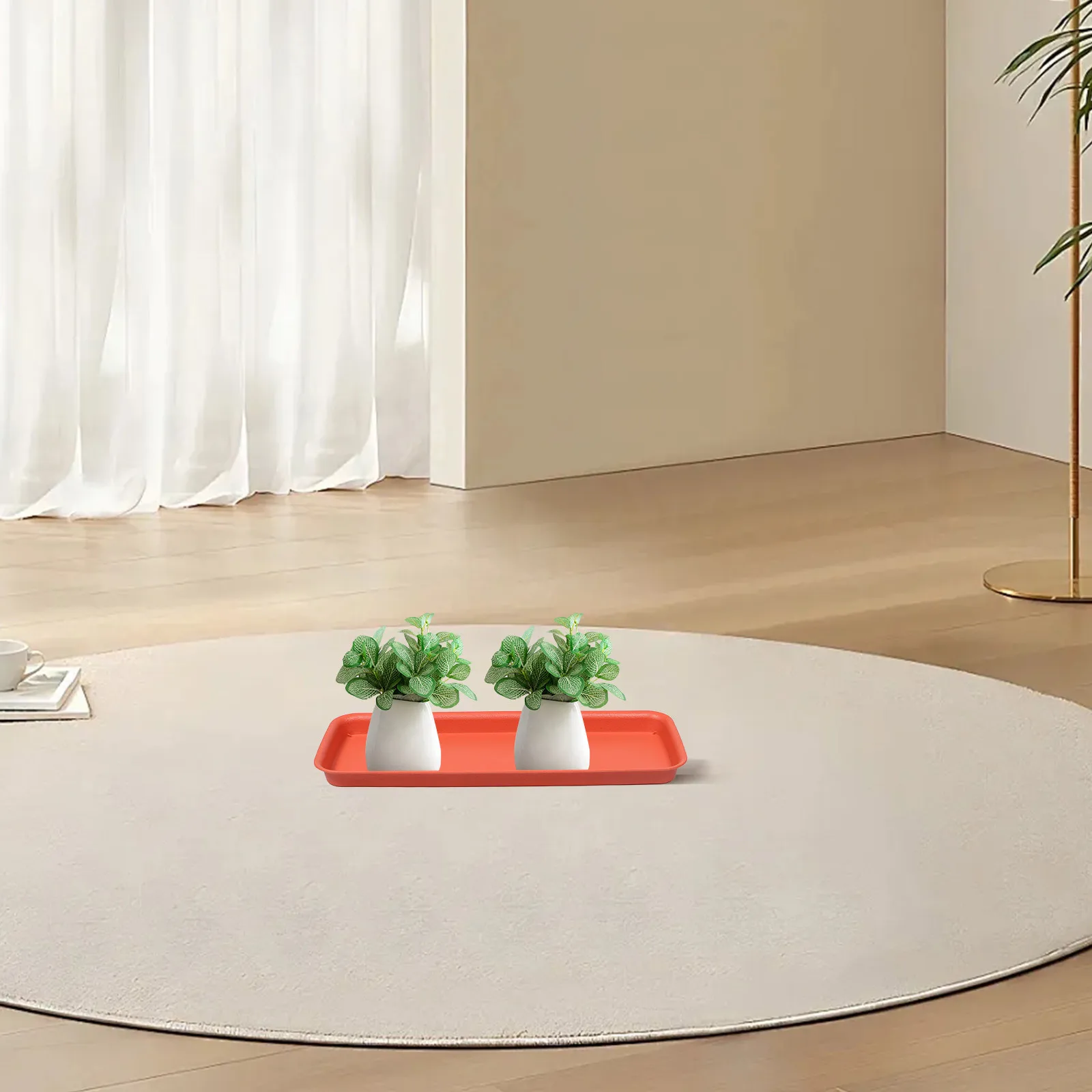 

Rectangular Plastic Plant Tray Durable Flowerpot Water Catcher Tray for Indoor Outdoor Garden Use Plastic Drip Trays for Plants