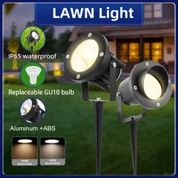 85-265V Outdoor LED Lawn Light GU10 Replaceable Bulb Pathway Lamp Waterproof Garden Patio Lamp Landscape Spotlight Walkway Yard