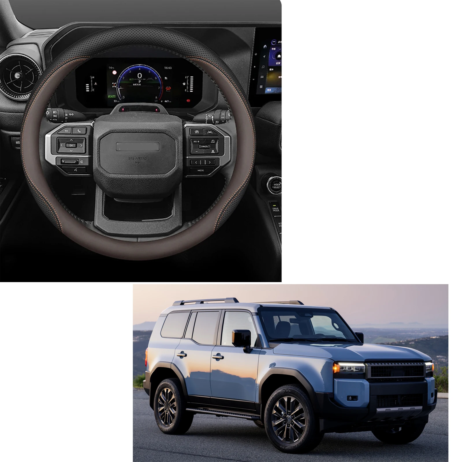 

FOR New Land Cruiser 250 Rankle 250 TRJ250W GDJ250W 2024 Steering wheel cover Steering wheel protective cover Anti-slip pattern