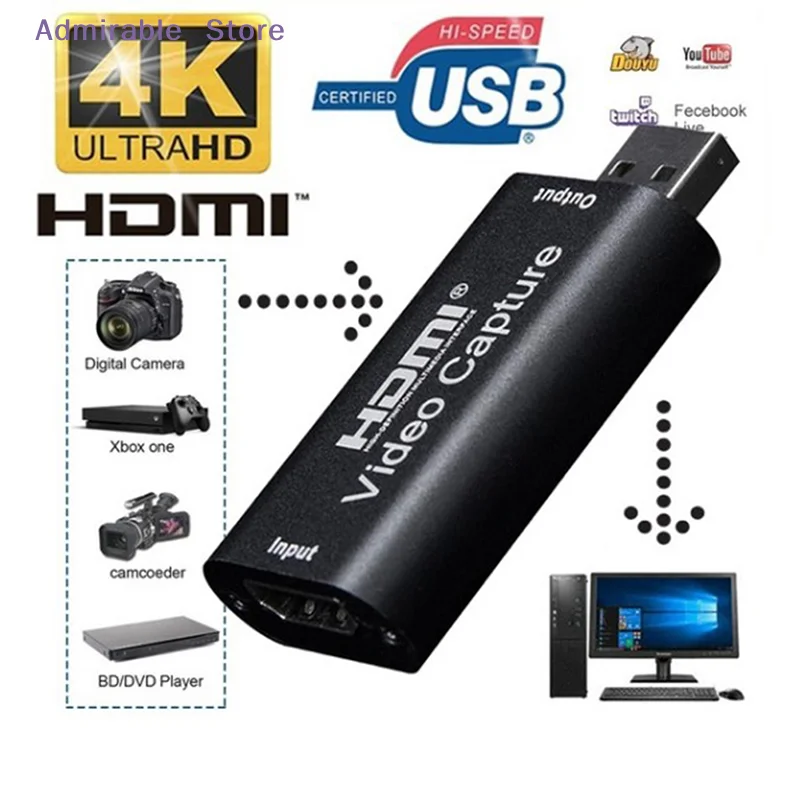 [W]Video Capture Cards Audio Capture Adapter  To USB 3.0 Definition 4K Record