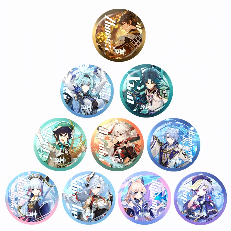 Anime Genshin Impact Cartoon 10 Pcs 12mm/16mm/18mm/20mm/25mm/30mm Round Photo Glass Cabochon Demo Flat Back Making Finding