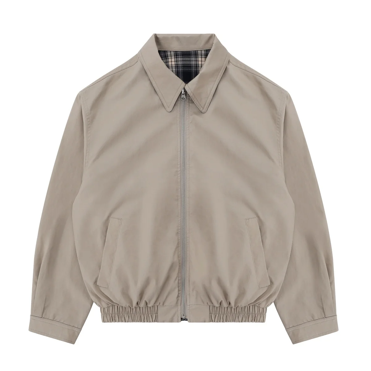 

SUPER WAY Retro Plaid Zipper Jackets Loose Casual Double-Sided Wearable Autumn Fashion American Brand Coats 2025 ZB-358#