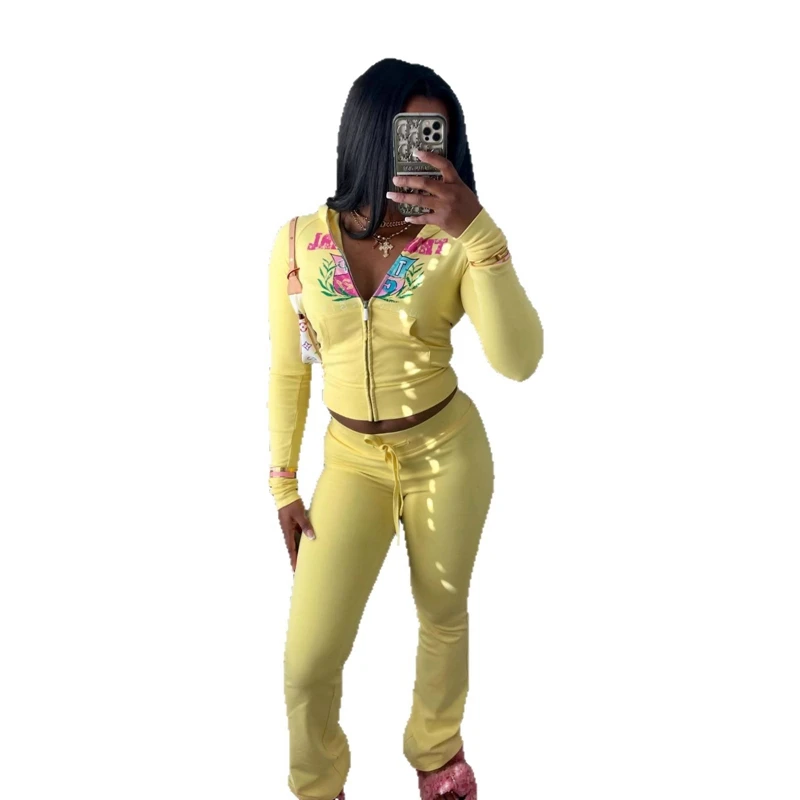 STYLISH LADY Lettera Stampata Sport Set da 3 pezzi Giacca da donna e top corto e tailleur pantalone lungo 2025 Tute da jogging estive