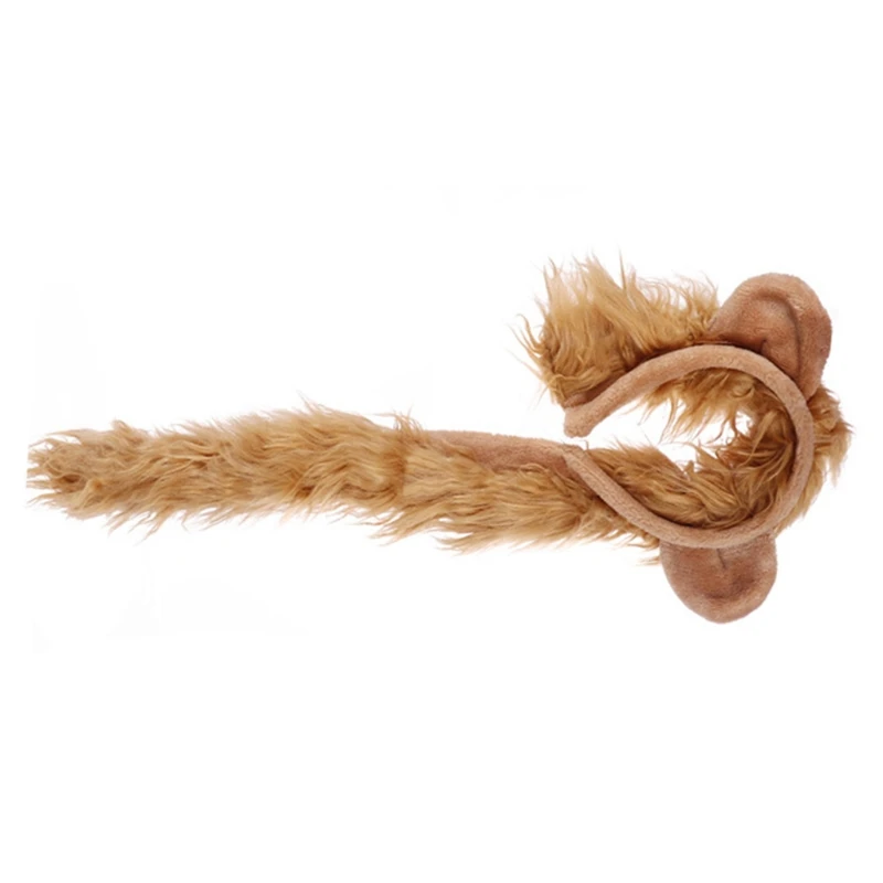 634C Trang phục Halloween Sư tử sang trọng headband Tail và Paws Lion Fingerless