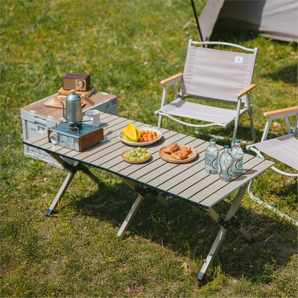 Naturehike Star-Jane T01 Egg Roll Table Strengthened Folding Single Color Blocking Desktop Carbon Steel Camp Table CNK2550JJ018