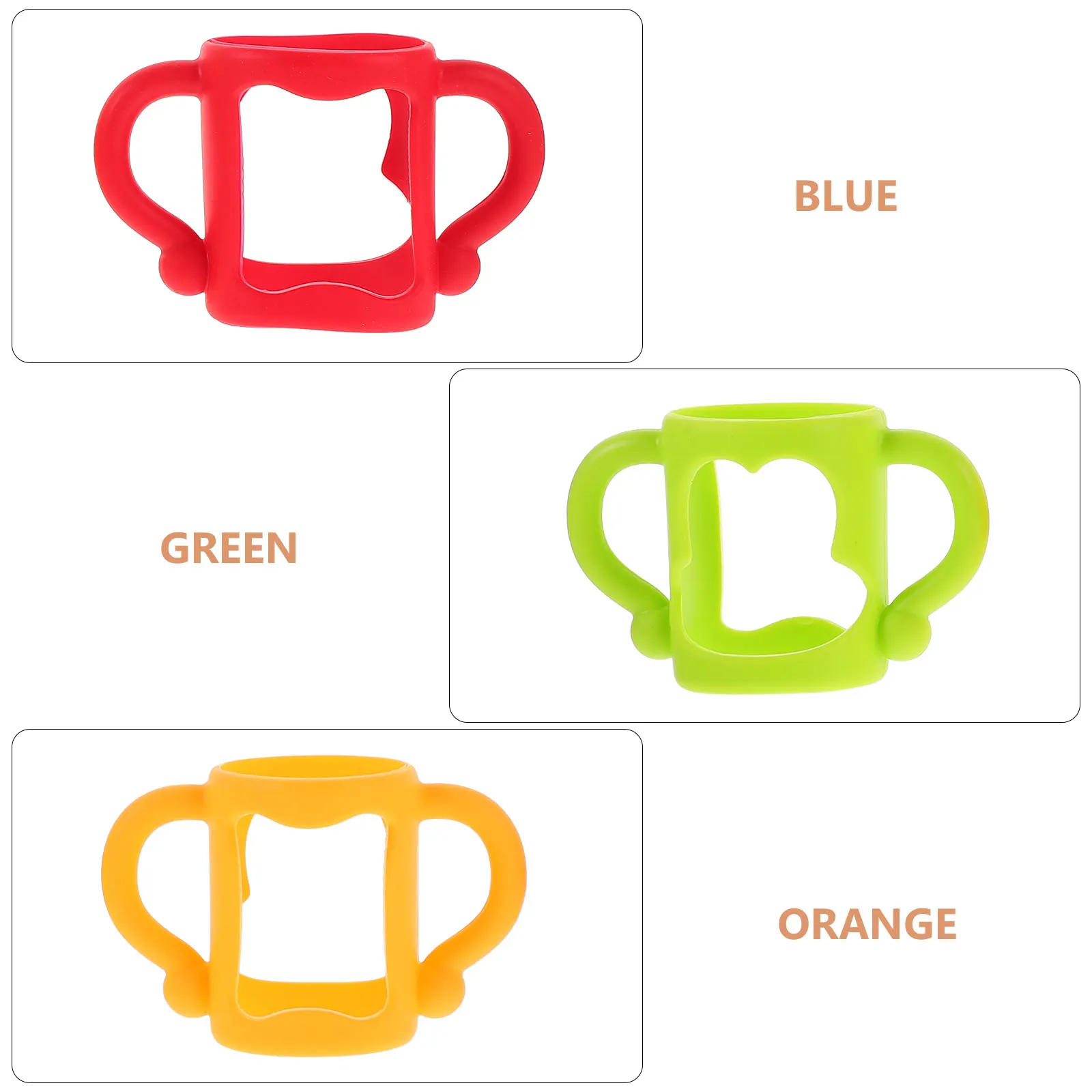 

3 шт., силиконовая ручка для бутылочек, мягкий коричневый держатель для бутылочек для кормления молоком для новорожденных, прочный, съемный, легко чистится, универсальный