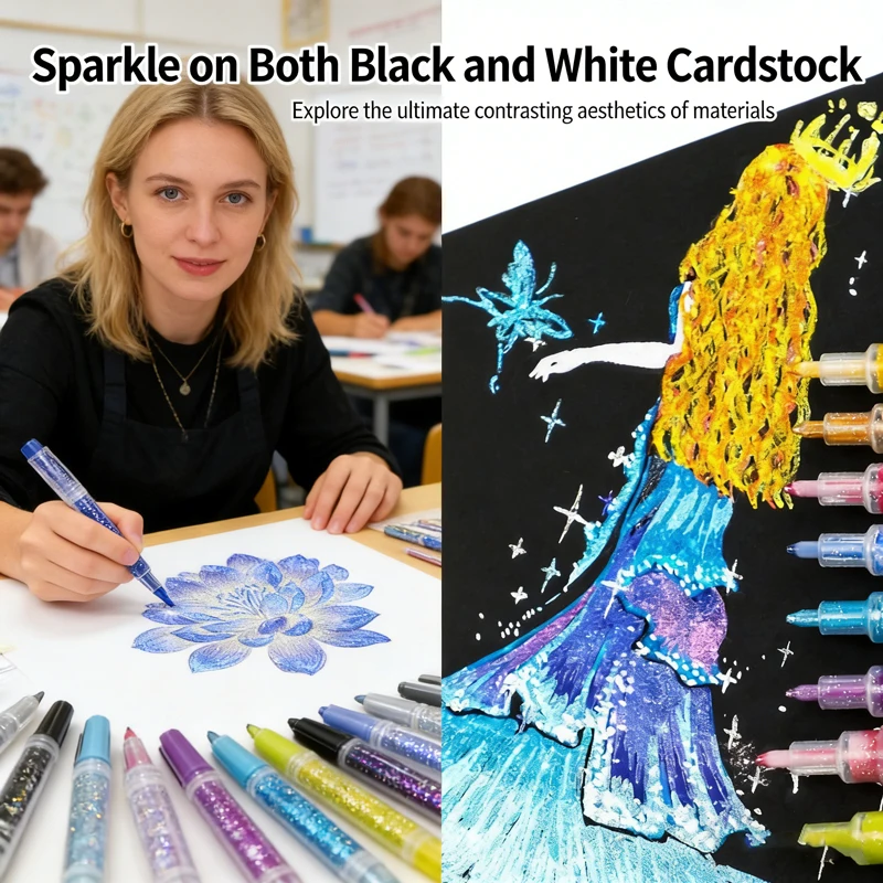 12-36 Colors Glitter Acrylic Markers, Vibrant Colors for Doodling & Card Making. Perfect for Adult DIY Crafts & Art Supplies