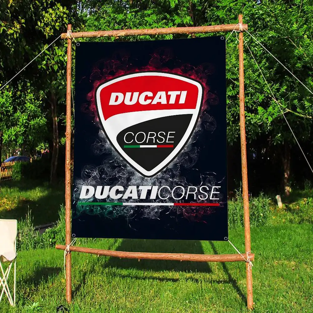 D-Ducaties Motorcycle LOGO DIY Flag For Family Group Photo Living Room Home Dorm Decor Wall Art Decor Banner