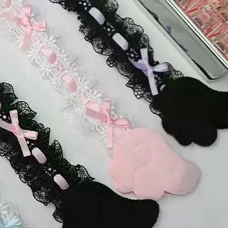 New Screen Decor Color Lace Monitor Trim With Plush Angel Wings Sweet Aesthetic Computer Decor For Home Office Gaming Desk