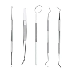 Pinzas de espejo bucal Dental, sonda de acero inoxidable de Color rosa, gancho de sonda de explorador de higiene, herramienta de dentista de doble cabezal