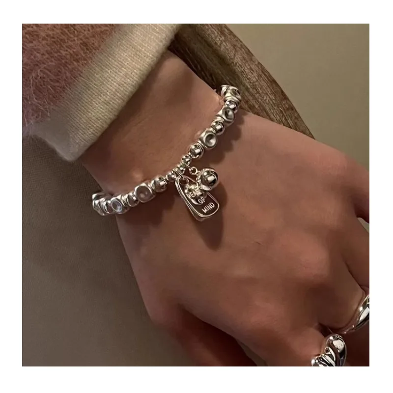 

Браслет с нерегулярными квадратными бусинами, простой универсальный геометрический браслет, модный браслет с оригинальным дизайном, подарок для девушки