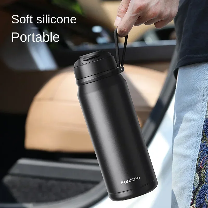 FANJANE Movable Tea Filter Thermos Coffee Bottle Cup with Magnetic Infuser Tea Maker Stainless Steel Vacuum Flask Keep Cold Hot