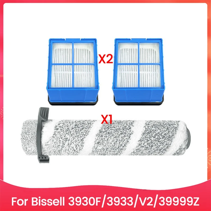 

3PCS Roller Brush And HEPA Filter Accessory Kit For Bissell 3930F 3933 V2 39999Z Cordless Wet And Dry Vacuum Cleaning