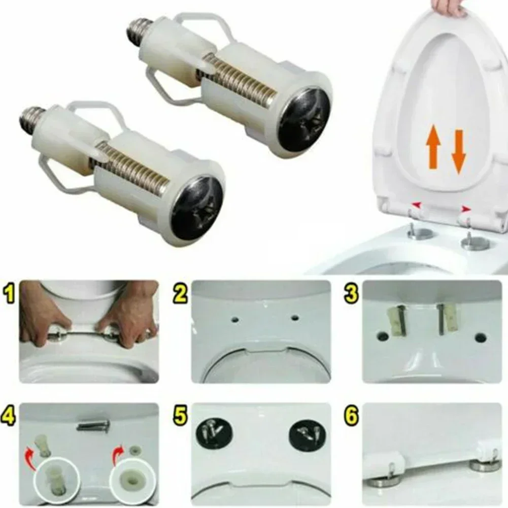2pcs Toilet Seat Screws Hinges Expanding Rubber Top Universally Nut Cover Lid Pan Fixing WC Bidet Blind Hole Bathroom Toilet Lid