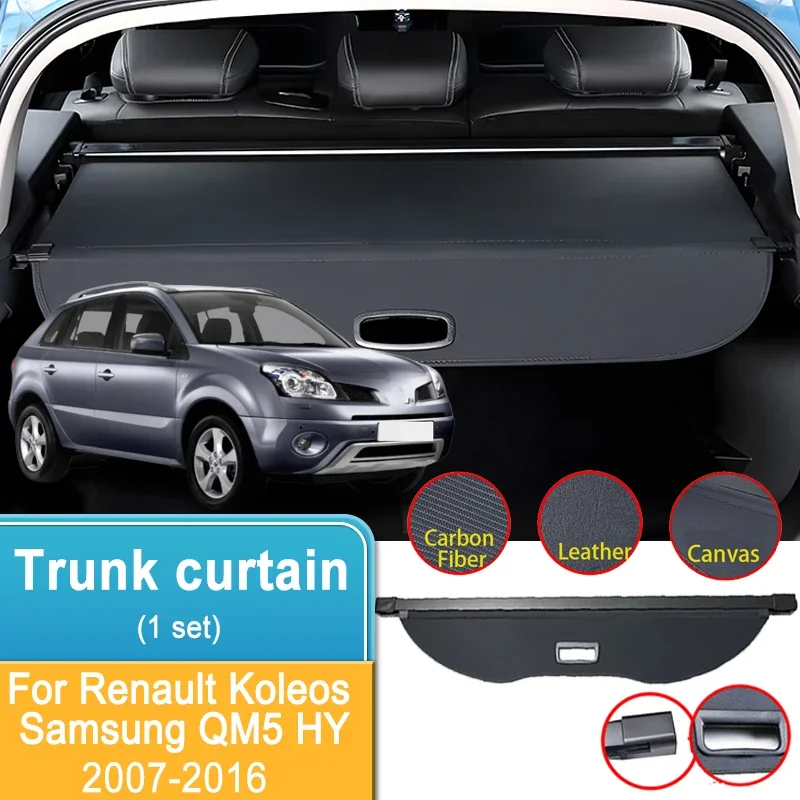 Car Trunk Cargo Curtain For Renault Koleos 2008 Accessories Samsung QM5 HY 2007-2016 Interior Storage Trunk Partition Cover Tool