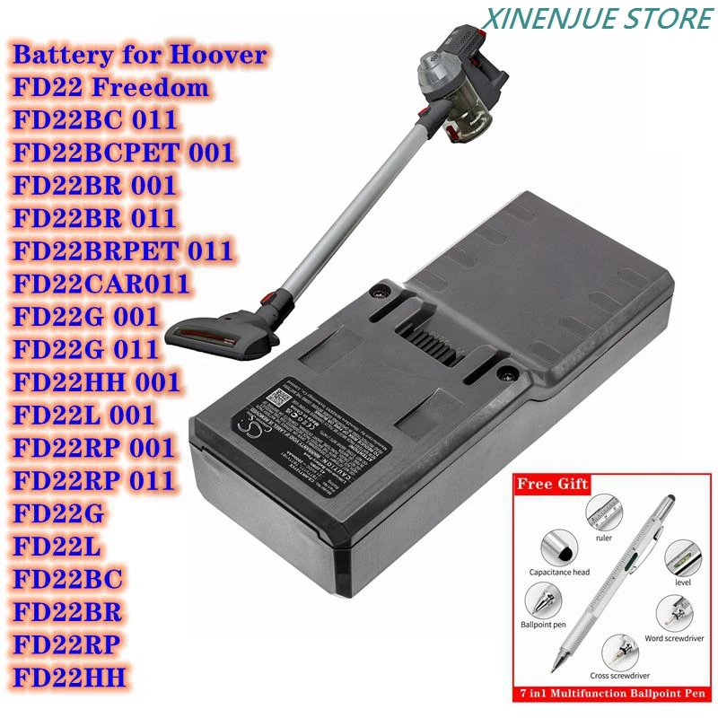Batterie MXJFYY 22,2V 3500mAh Pour Aspirateur Hoover Freedom FD22 - Compatible Nombreux Modèles