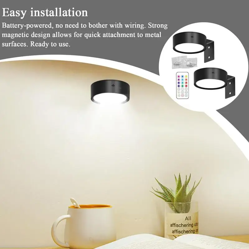 

2pcs Picture Lights LED Magnetic Art Display Light Battery Operated Magnetic Dimmable Painting Spotlight With 13 Lighting Modes