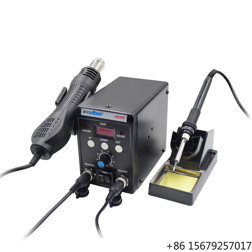 Digital Portable ESD Rework Station Hot Air Gun Electric Soldering Irons Welding Machine New Model SMD Soldering Station 2 in 1