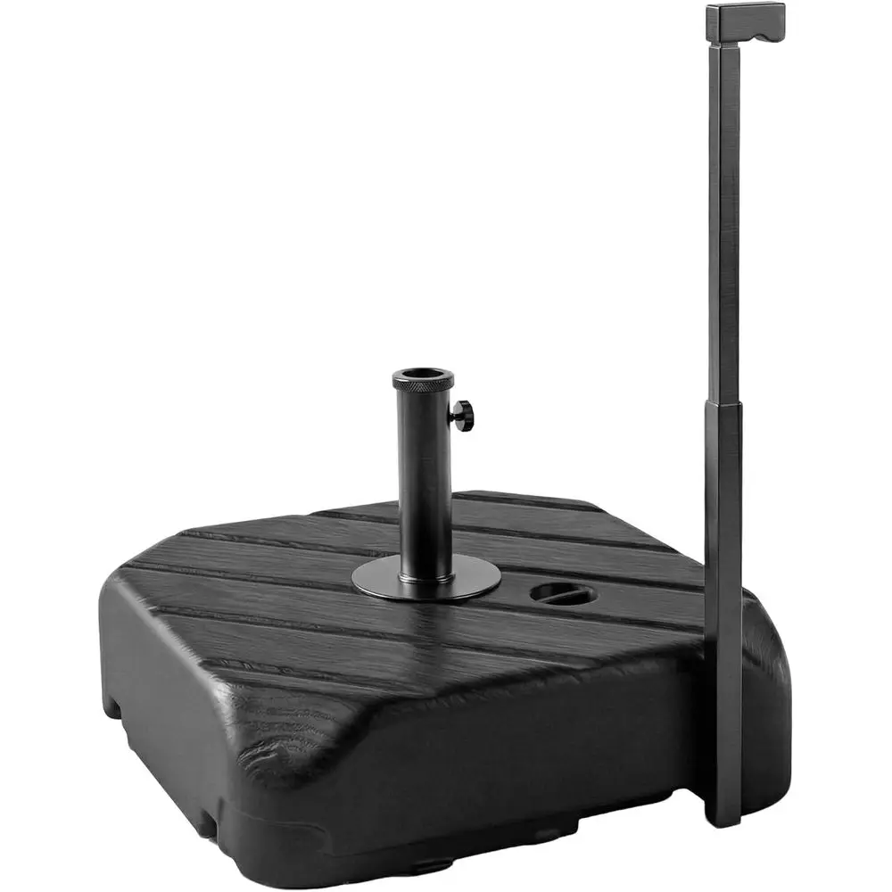 

Усиленная подставка для садового зонта с колесами и ручкой, выдерживает 70 кг (песок) или 45 кг (вода), черная