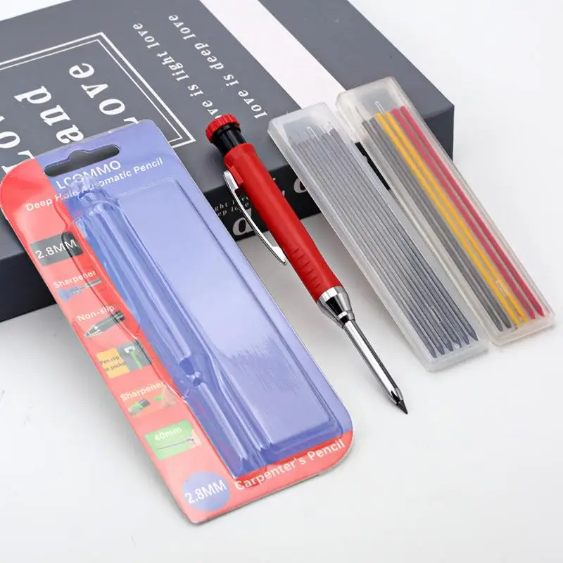 Woodworking Pencil Card Set,2.8mm Deep Hole Woodworking Marking Pencil Architects Drawing Tool,For Carpenters Engineering
