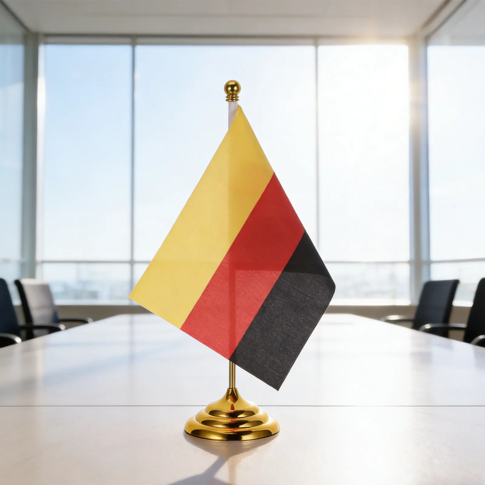 Mini Germany Table Flag Stand Iron Base Conference Room Decoration Business Display Flags Office Meetings Desk Flag Pole