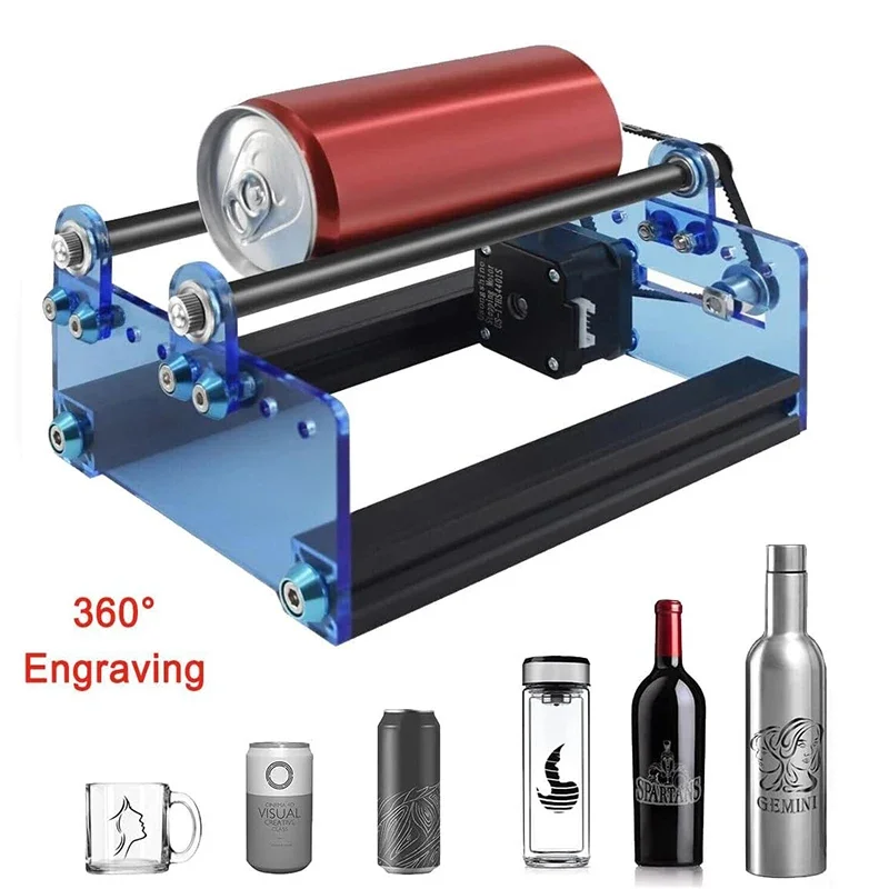 CNC Rotary Roller Y-axis Rotatory Engraving Module 360° Roller Rotating Laser Engraver Y-axis Laser Module for Objects Cans Cups