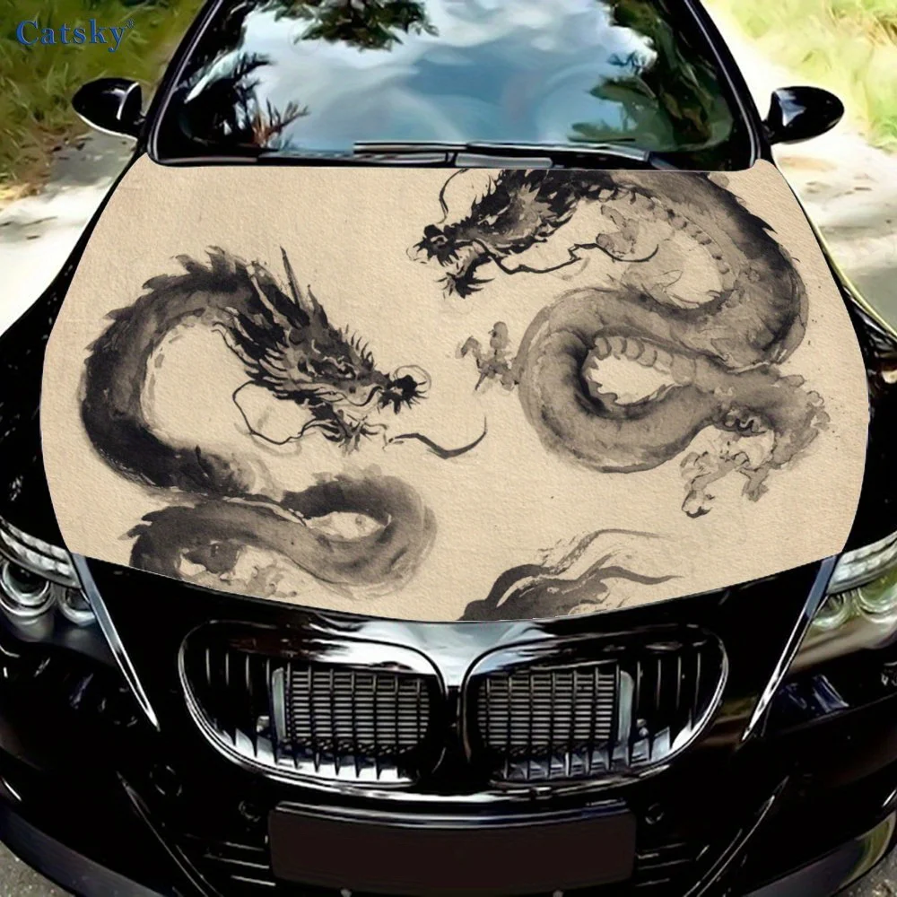 

Mystic Tai Chi Dragons Decal stickers for car hoods, stickers for decorating car covers, and vinyl wraps suitable for cars, SUVs