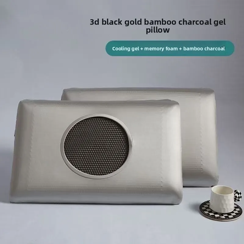 

3D Bamboo Charcoal Cooling Pillow Ergonomic Cervical Memory Foam Viscoelastic Sleeping Cushion Dormitory Bed Orthopedic Support