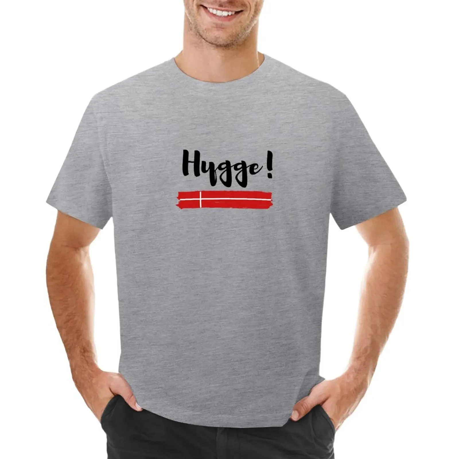 Hygge on Denmark flag T-shirt Blouse quick drying Men's cotton t-shirt