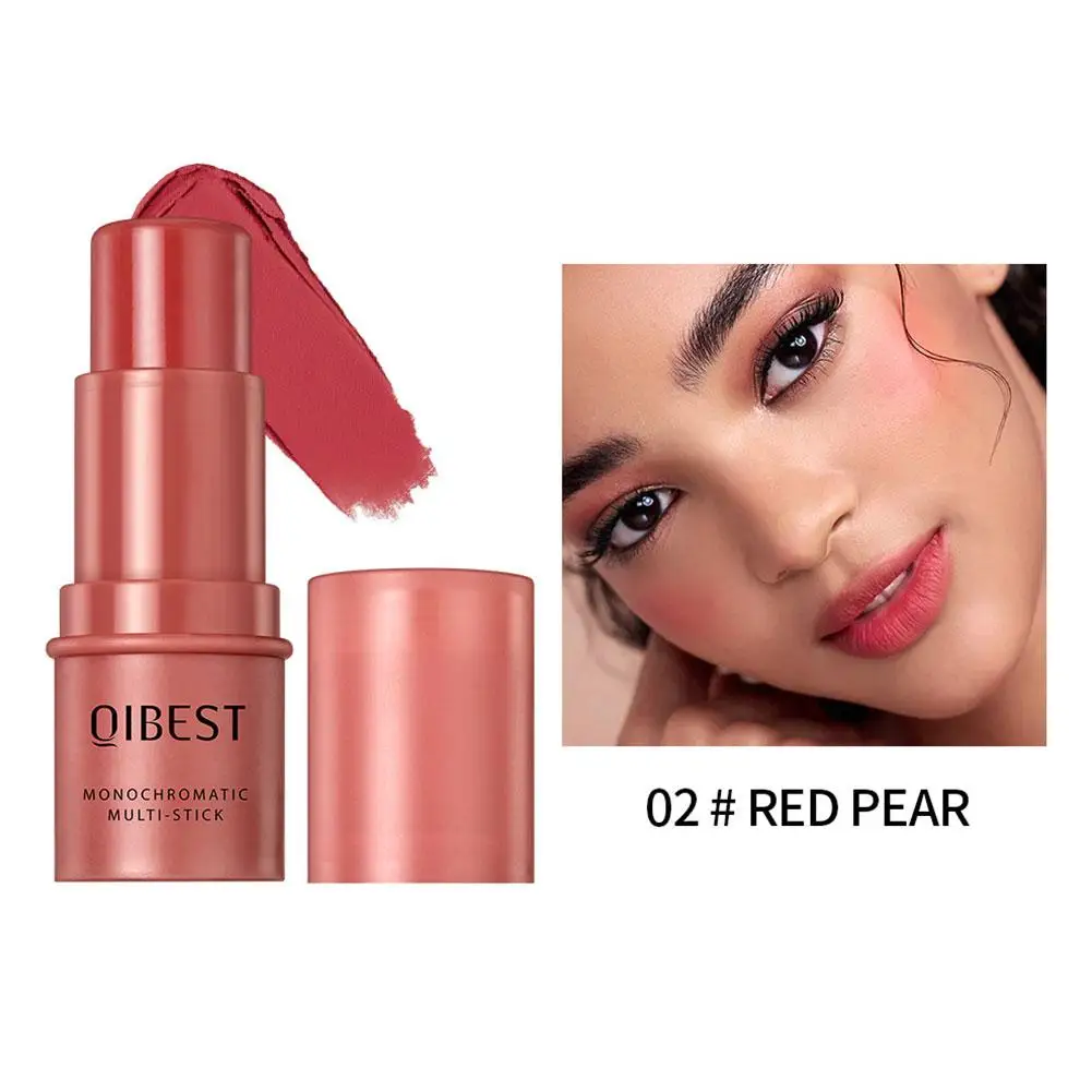 Blush em pó e cor labial, clareamento, duradouro, natural, fosco, rosto, hidratante, maquiagem, P0X1, 3 em 1