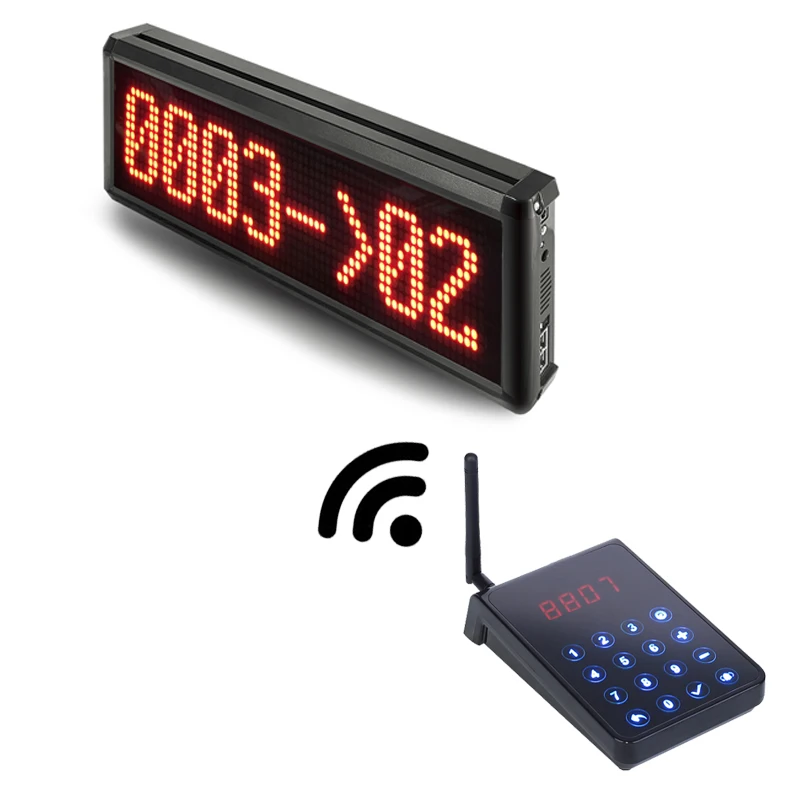 Wireless Queue Calling System Guest Paging System Queue Number Led Display Screen Electronic Queue Management System