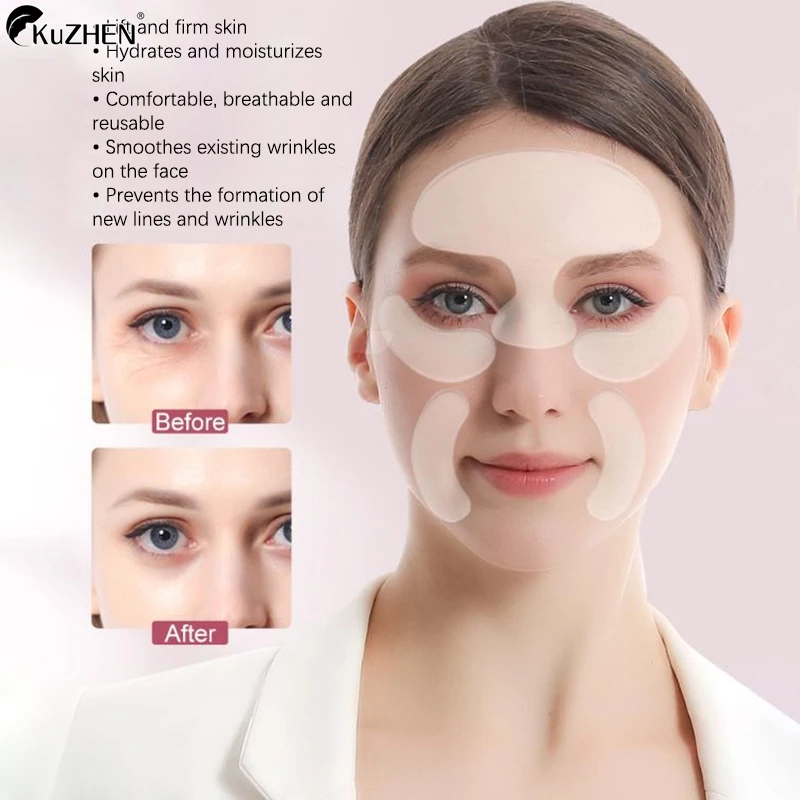 Reusable Silicone Anti-Wrinkle Pad Patch Face Neck Wrinkle Removal Patch Pad Facial Skin Lift Anti Aging Facial Beauty Tools