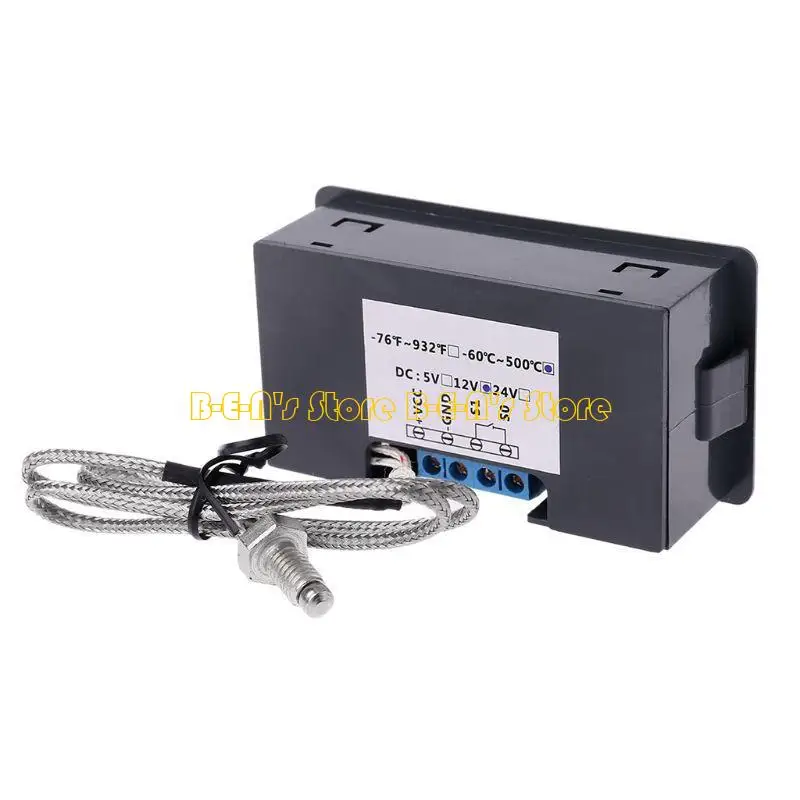 Y1AD Upgraded Temperature Controller Double Display Measuring -60~500℃ Thermocouple Probe Professional