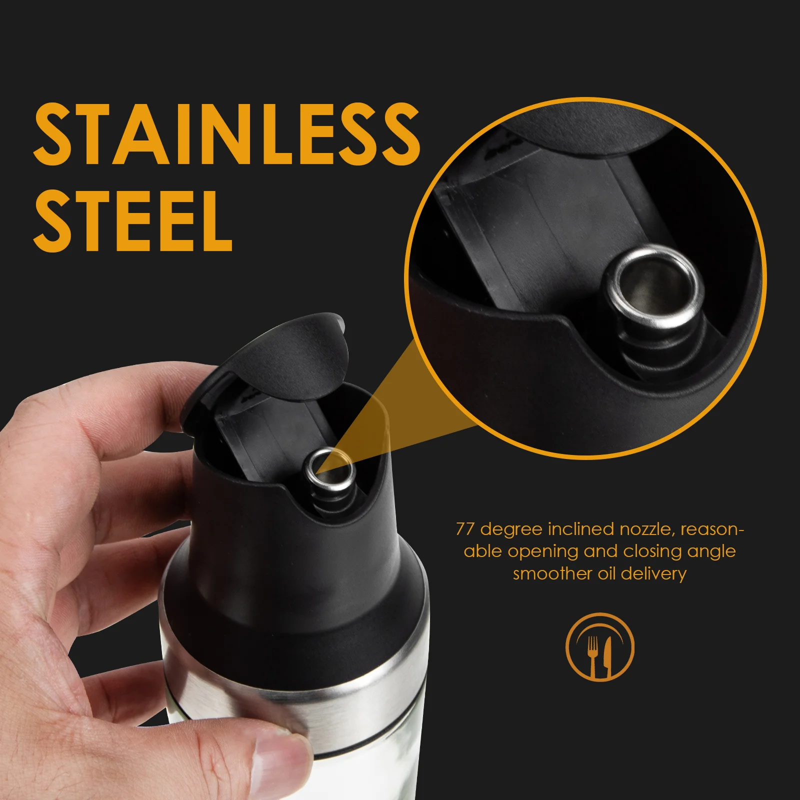 Transparenter Ölspender, automatisches Öffnen und Schließen, Design für Küche, Zuhause, Bar, Café, Hotel, Restaurant, Party, Buffet, vielseitig einsetzbar