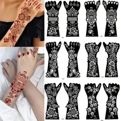 1 Pair Flower Tattoo Stencil for Hand Henna Tattoo Templates Mandala Lace  Design Wedding Painting Henna Kit Tool