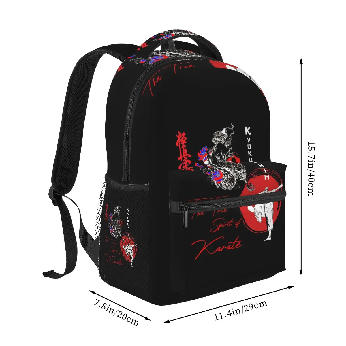 Kyokushi Karate Kumite Scene Backpack Student Boys Girls BookBag Children School Bag Laptop Shoulder Bags for Men Women