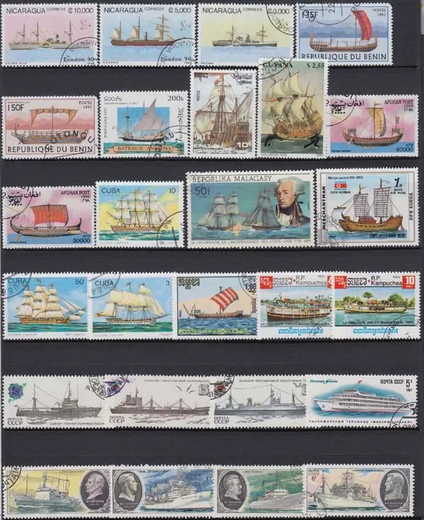 50Pcs/Lot Boat Ship Sail All Different From Many Countries NO Repeat  Postage Stamps for Collecting