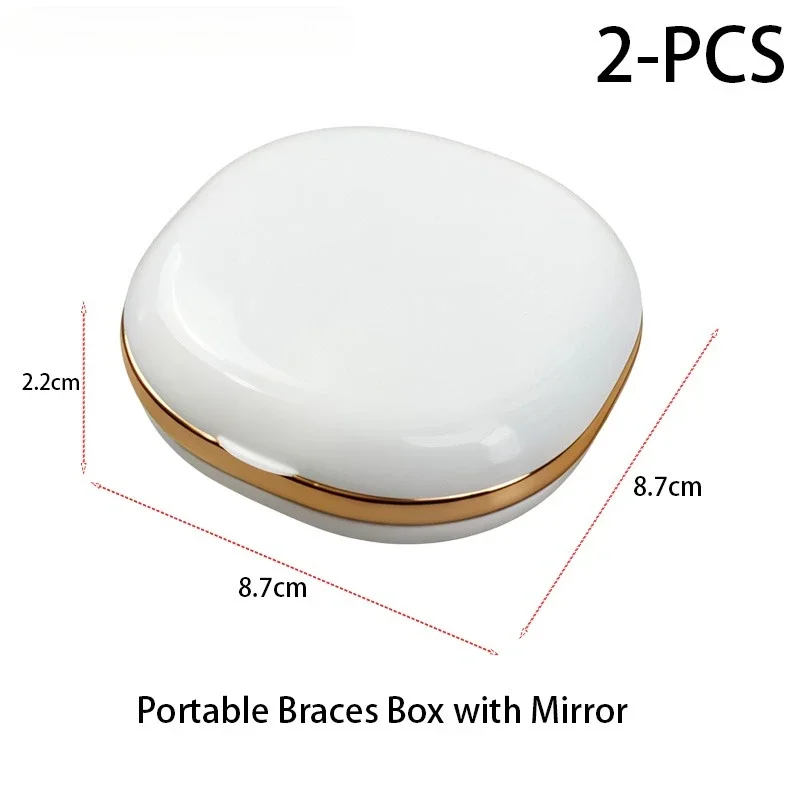 Braces Orthodontic Case Portable Mouth Guard Case Night Denture Holder with Lid Teeth Aligner Slim Braces Box Orthodontic Suppli
