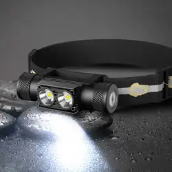 Dimming LED Mini Headlamp High Power 1000LM Headlight Type C USB 18650 Rechargeable Head Torch Camping Hunting Outdoor Flashlamp