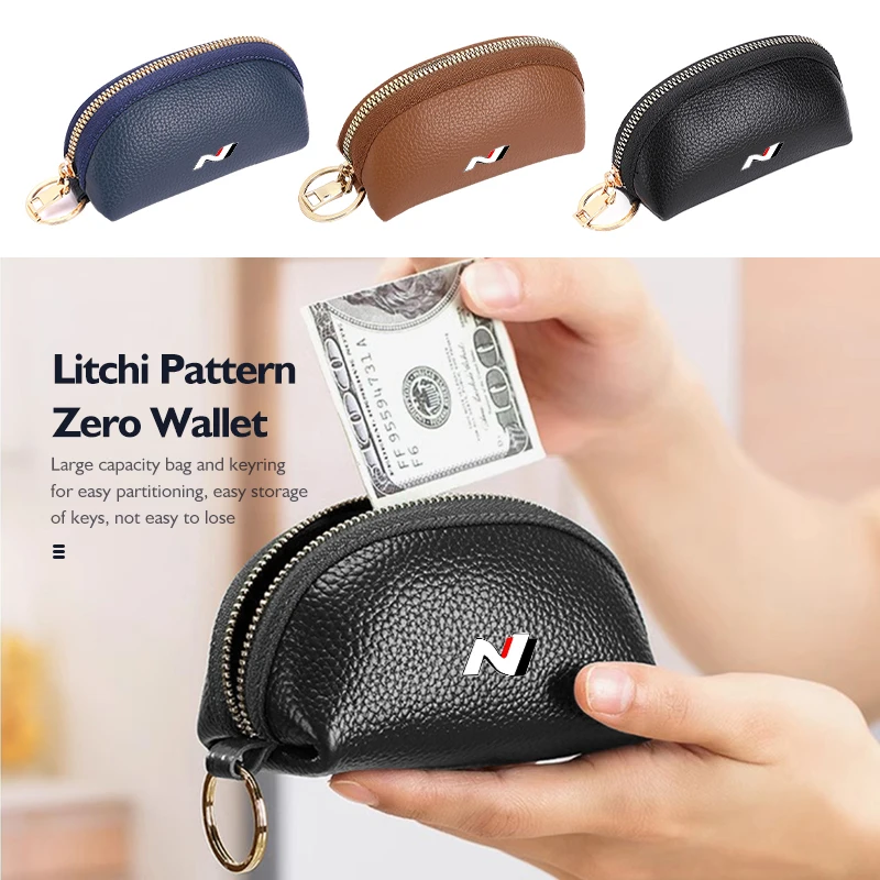 

Для Hyundai Litchi Pattern Zero Wallet Bank Card Сумка для денег Аксессуары N LINE i30 i20 Sonata Accent Tucson Elantra Azera