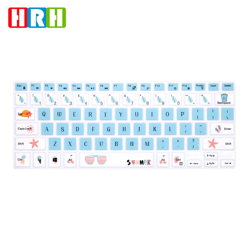 HRH Cartoon print Silicone Keyboard Cover Skin For  Dell Inspiron 13 i5379 5368 7386  Dell Inspiron 14 5482/5481 9550 9560 9570