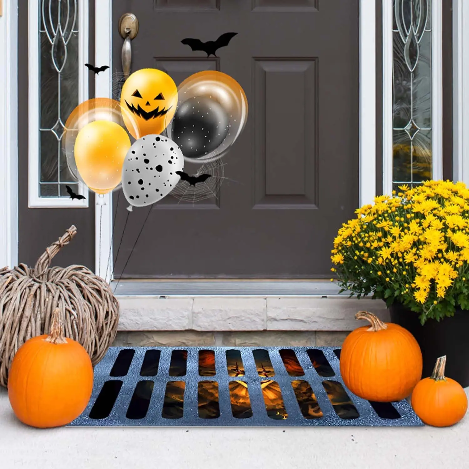 VIKAMA Halloween 3D Clown Decorated Carpet Halloween Party Decorated With Scary Clown Indoor And Outdoor Welcome Door Mat view 3